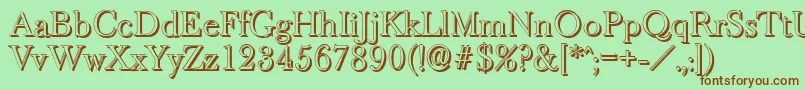 BaskeroldshadowLightRegular Font – Brown Fonts on Green Background