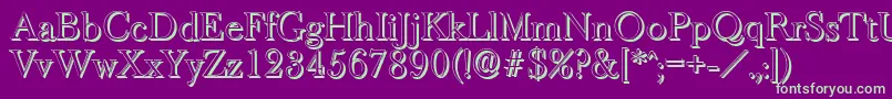BaskeroldshadowLightRegular Font – Green Fonts on Purple Background