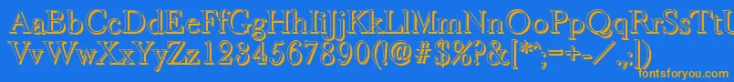 BaskeroldshadowLightRegular Font – Orange Fonts on Blue Background