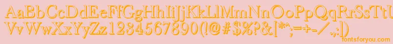 BaskeroldshadowLightRegular Font – Orange Fonts on Pink Background
