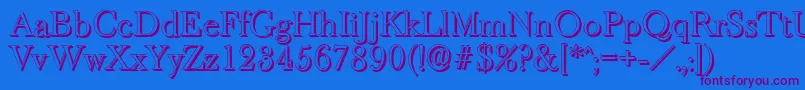 BaskeroldshadowLightRegular Font – Purple Fonts on Blue Background