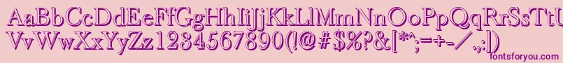 BaskeroldshadowLightRegular Font – Purple Fonts on Pink Background
