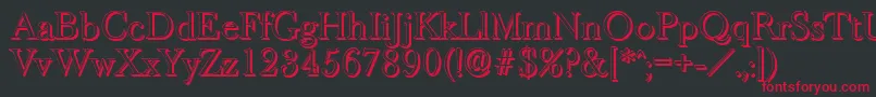 BaskeroldshadowLightRegular Font – Red Fonts on Black Background
