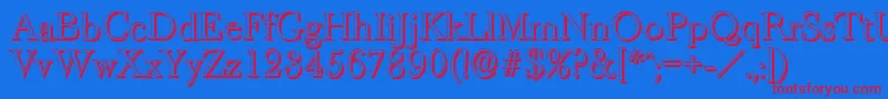 BaskeroldshadowLightRegular Font – Red Fonts on Blue Background