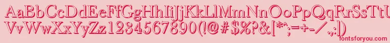 フォントBaskeroldshadowLightRegular – ピンクの背景に赤い文字