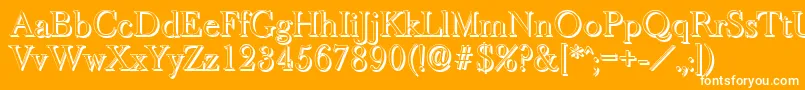 フォントBaskeroldshadowLightRegular – オレンジの背景に白い文字