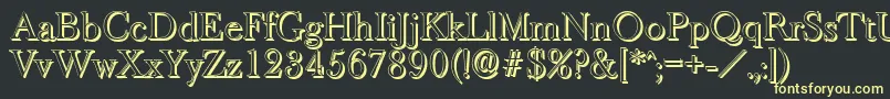BaskeroldshadowLightRegular Font – Yellow Fonts on Black Background