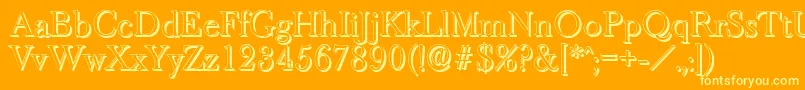 BaskeroldshadowLightRegular Font – Yellow Fonts on Orange Background
