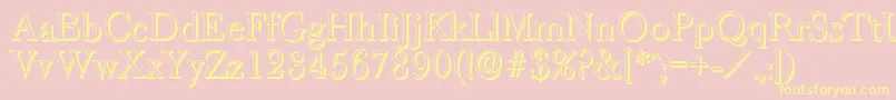 BaskeroldshadowLightRegular Font – Yellow Fonts on Pink Background