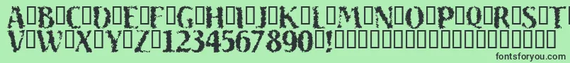 フォントSand ffy – 緑の背景に黒い文字