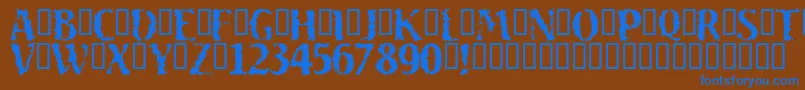 フォントSand ffy – 茶色の背景に青い文字