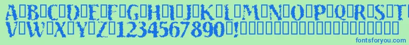 Sand ffy Font – Blue Fonts on Green Background