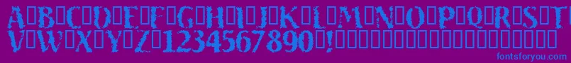 フォントSand ffy – 紫色の背景に青い文字