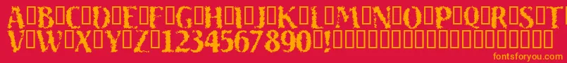 Sand ffy Font – Orange Fonts on Red Background