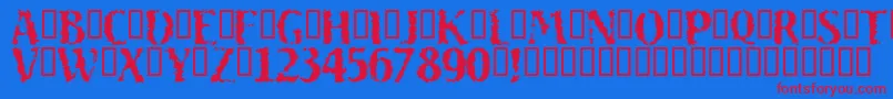 Sand ffy Font – Red Fonts on Blue Background