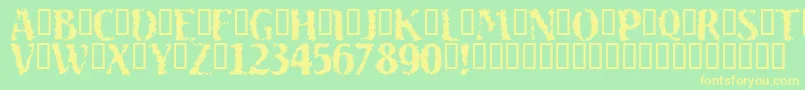 Sand ffy Font – Yellow Fonts on Green Background