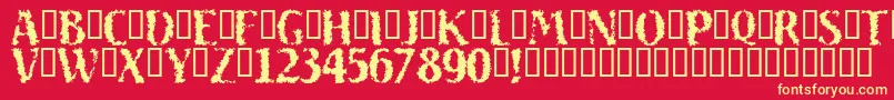Sand ffy Font – Yellow Fonts on Red Background