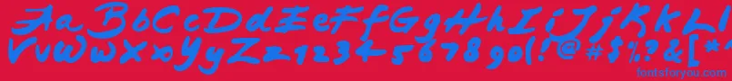 Шрифт Japab – синие шрифты на красном фоне