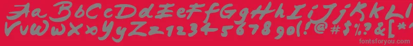 Japab Font – Gray Fonts on Red Background