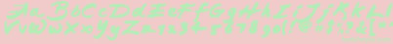 Japab Font – Green Fonts on Pink Background