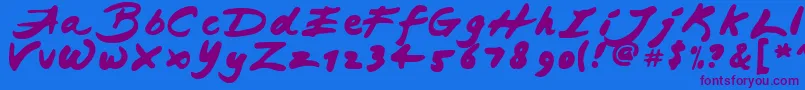 Japab Font – Purple Fonts on Blue Background