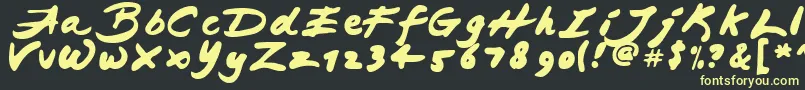 フォントJapab – 黒い背景に黄色の文字