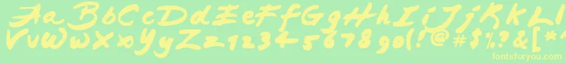 Japab Font – Yellow Fonts on Green Background