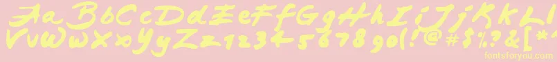 Japab Font – Yellow Fonts on Pink Background