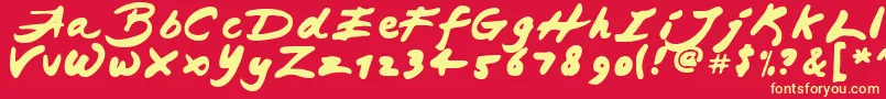 フォントJapab – 黄色の文字、赤い背景