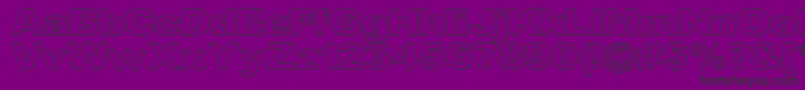 Roughhewnoutline Font – Black Fonts on Purple Background