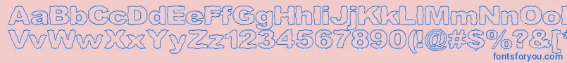 Шрифт Roughhewnoutline – синие шрифты на розовом фоне