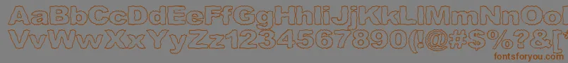 Roughhewnoutline Font – Brown Fonts on Gray Background