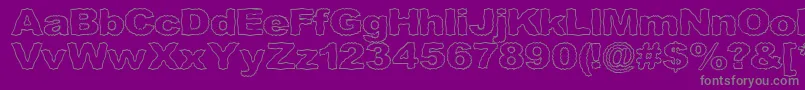 Roughhewnoutline Font – Gray Fonts on Purple Background