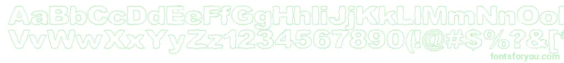 Roughhewnoutline Font – Green Fonts on White Background