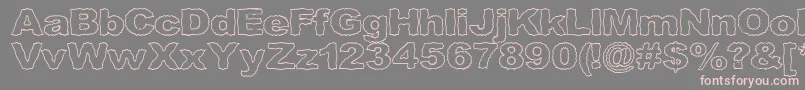 Roughhewnoutline Font – Pink Fonts on Gray Background