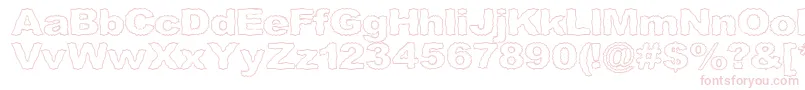 Roughhewnoutline Font – Pink Fonts on White Background