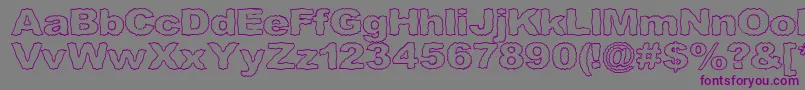 Roughhewnoutline Font – Purple Fonts on Gray Background