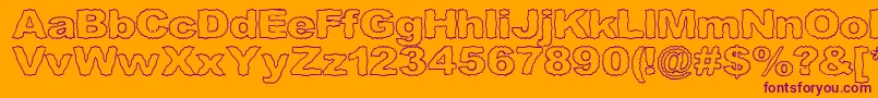 Roughhewnoutline Font – Purple Fonts on Orange Background