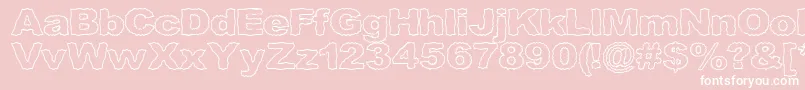 Roughhewnoutline Font – White Fonts on Pink Background