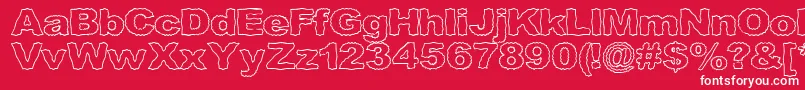 Roughhewnoutline Font – White Fonts on Red Background
