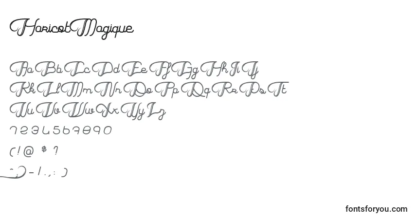 A fonte HaricotMagique – alfabeto, números, caracteres especiais