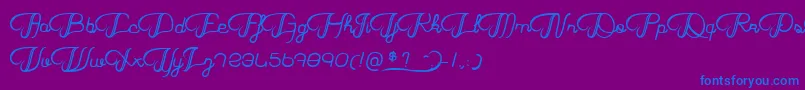 HaricotMagique Font – Blue Fonts on Purple Background