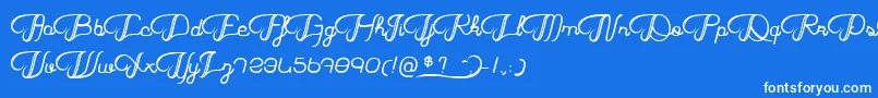 HaricotMagique Font – White Fonts on Blue Background