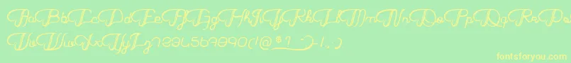 HaricotMagique-Schriftart – Gelbe Schriften auf grünem Hintergrund