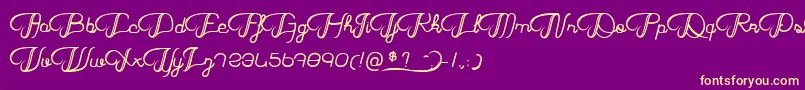 HaricotMagique Font – Yellow Fonts on Purple Background