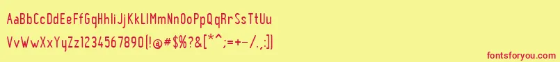 BnPinky Font – Red Fonts on Yellow Background