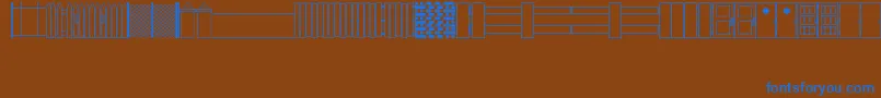 フォントWallsFencesDoorsJl – 茶色の背景に青い文字