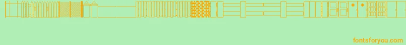 WallsFencesDoorsJl Font – Orange Fonts on Green Background