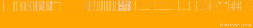 WallsFencesDoorsJl Font – Pink Fonts on Orange Background