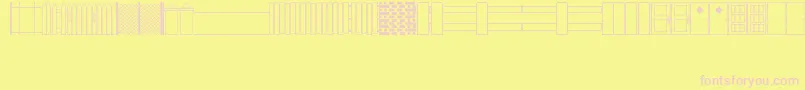 WallsFencesDoorsJl Font – Pink Fonts on Yellow Background